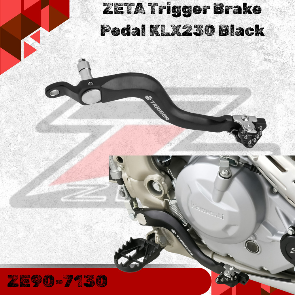 ZETA Trigger Brake Pedal KAWASAKI KLX230 Black Pedal Rem ZETA