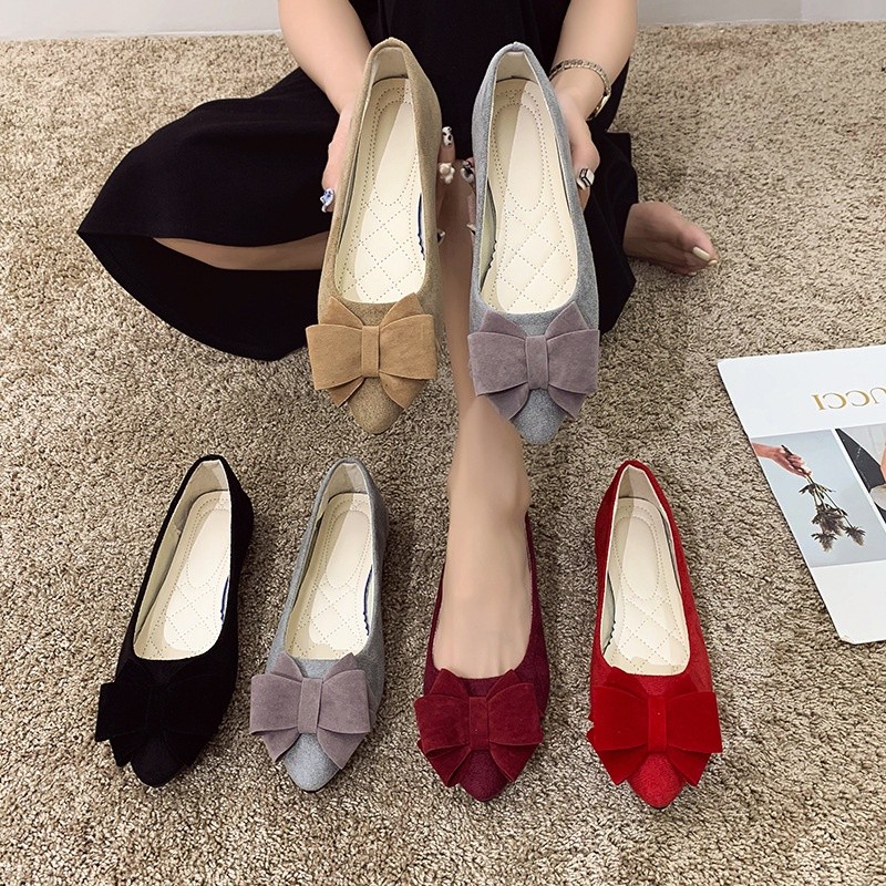 Plus Size (35-43) Kasut Perempuan flat shoes women Ladies Comfort Flats Jelly Shoes Kasut Flat Heel 