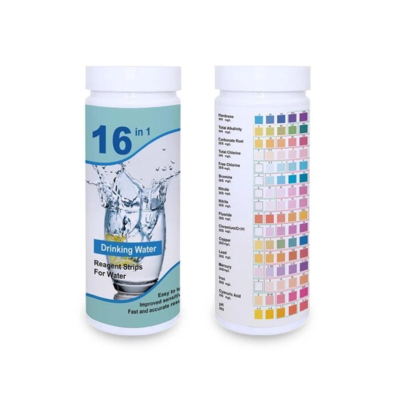 Drinking Water Test Kits, 16 in 1, High Sensitivity Test Strips, detect-pH, Hardness, Chlorine, Iron