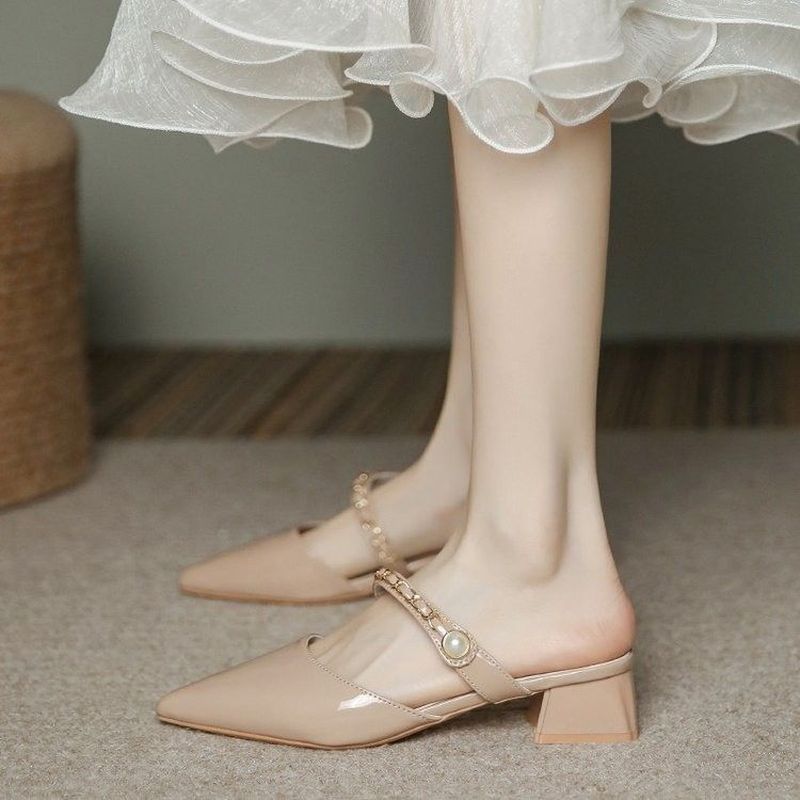 [Sepatu Trendy][COD] Sepatu Wanita Model Baru Hak Sedang Lembut Sepatu Hak Pendek