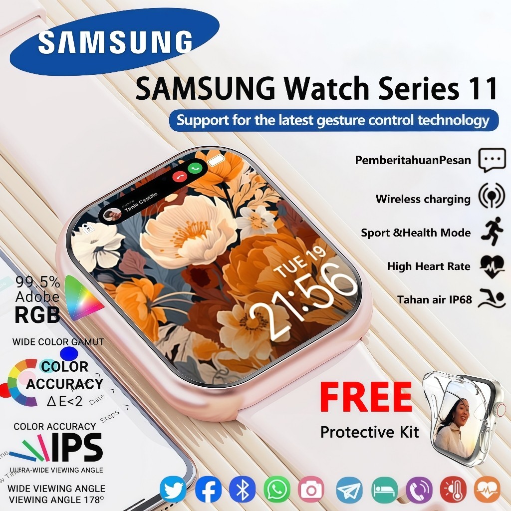 Samsung jam tangan Smartwatch S11 Pro Max Original with 1.9"HD Custom Wallpaper Bluetooth Call Sport