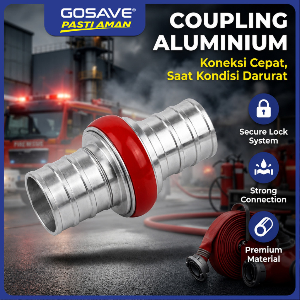 GOSAVE Coupling Aluminium AL6061 Konektor Selang Pemadam Kebakaran Fire Hose Coupling