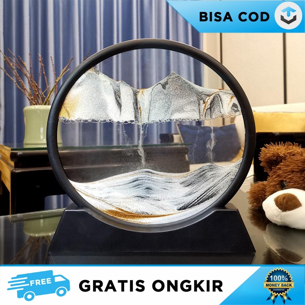 HIASAN MEJA AESTHETIC JAM LUKISAN PASIR HISAP DEKOR PAJANGAN AKRILIK