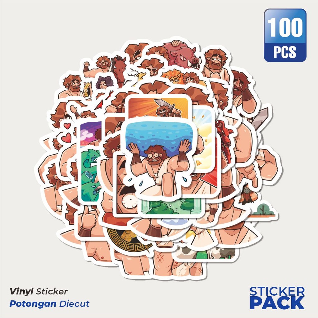 

Stiker Vinyl Stiker Kartun Funny Hercules Waterproof Aesthetic- Untuk Laptop, Motor, dan Helm - Paper Stationery Pack