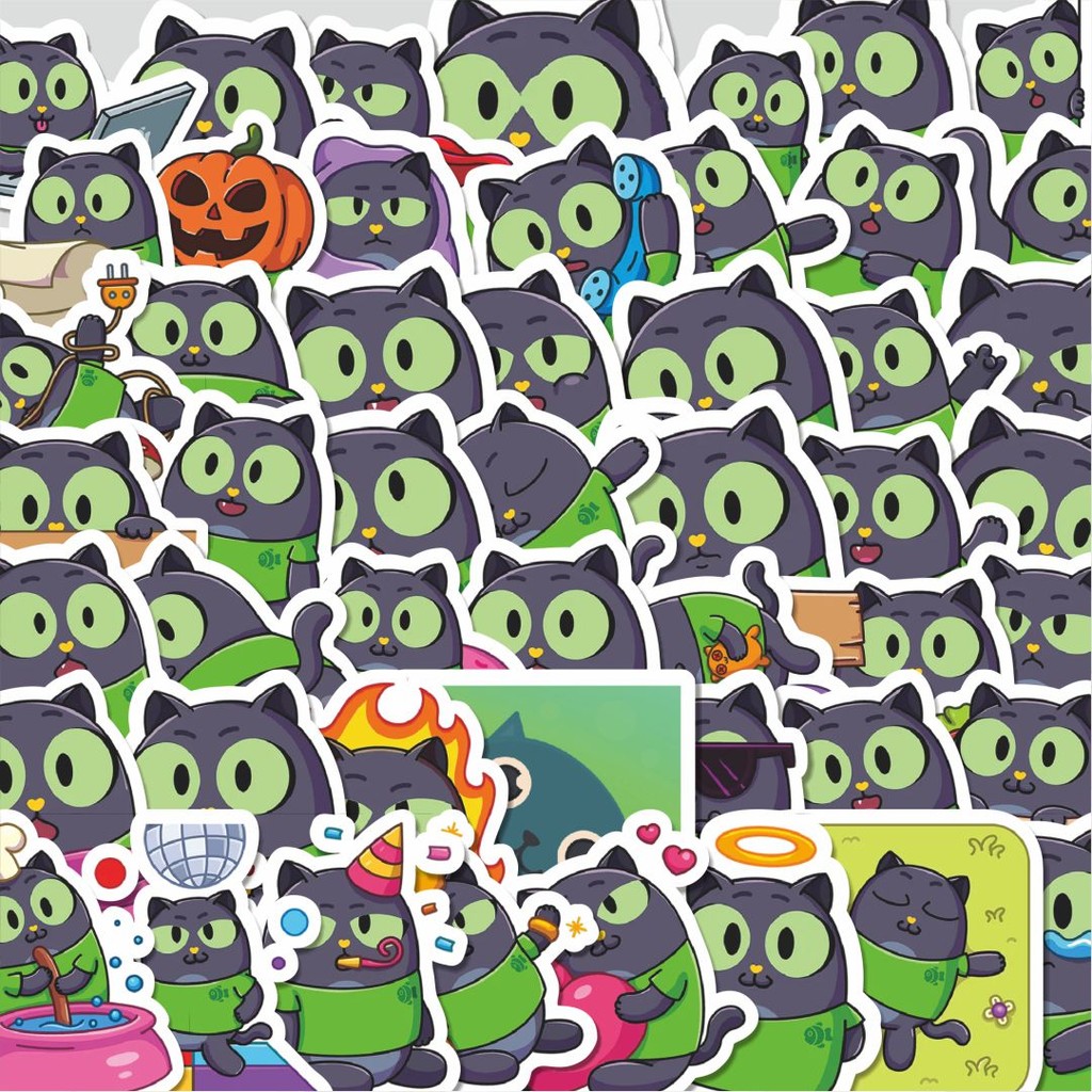 

Stiker Cutting Pack Stiker Kartun Funny Black Kitten Isi 100Pcs Series Aesthetic Lucu Keren Untuk Koper Bahan Vynil