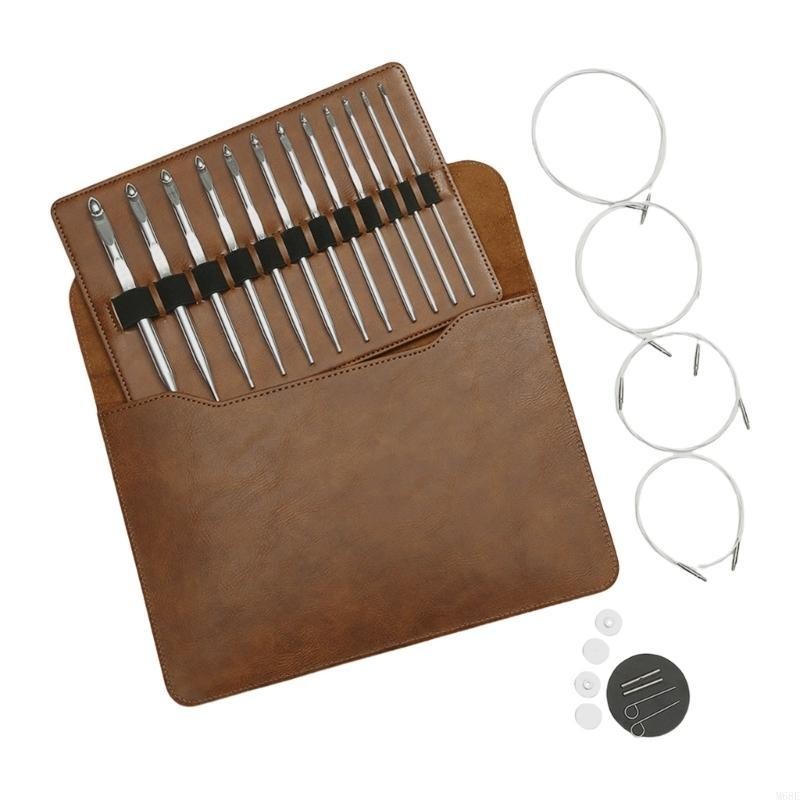 Interchangeable Circular Knitting Needle Tunisian Crochet Hook Set 3-10.0mm M68E