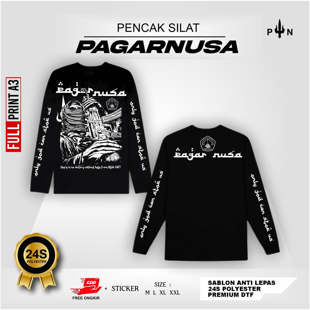 KAOS LENGAN PANJANG PAGAR NUSA THERE IS NO VICTORY - T-SHIRT LONGSLEEVE PAGAR NUSA - KAOS LENGAN TAN