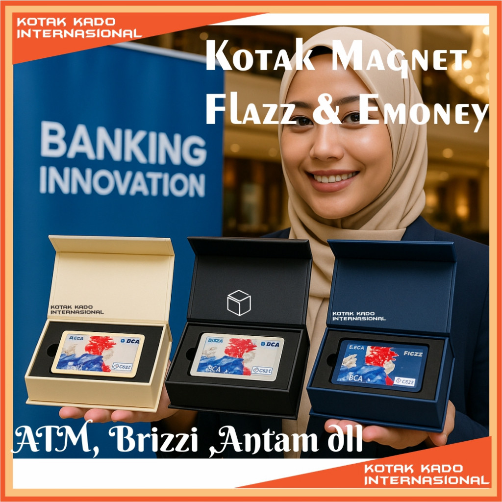 

kotak kartu magnet premium flazz emoney brizzi antam atm