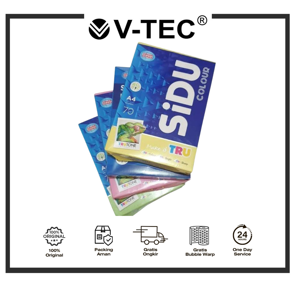 

BEST SELLER KERTAS HVS SIDU A4 70gsm WARNA / Rim