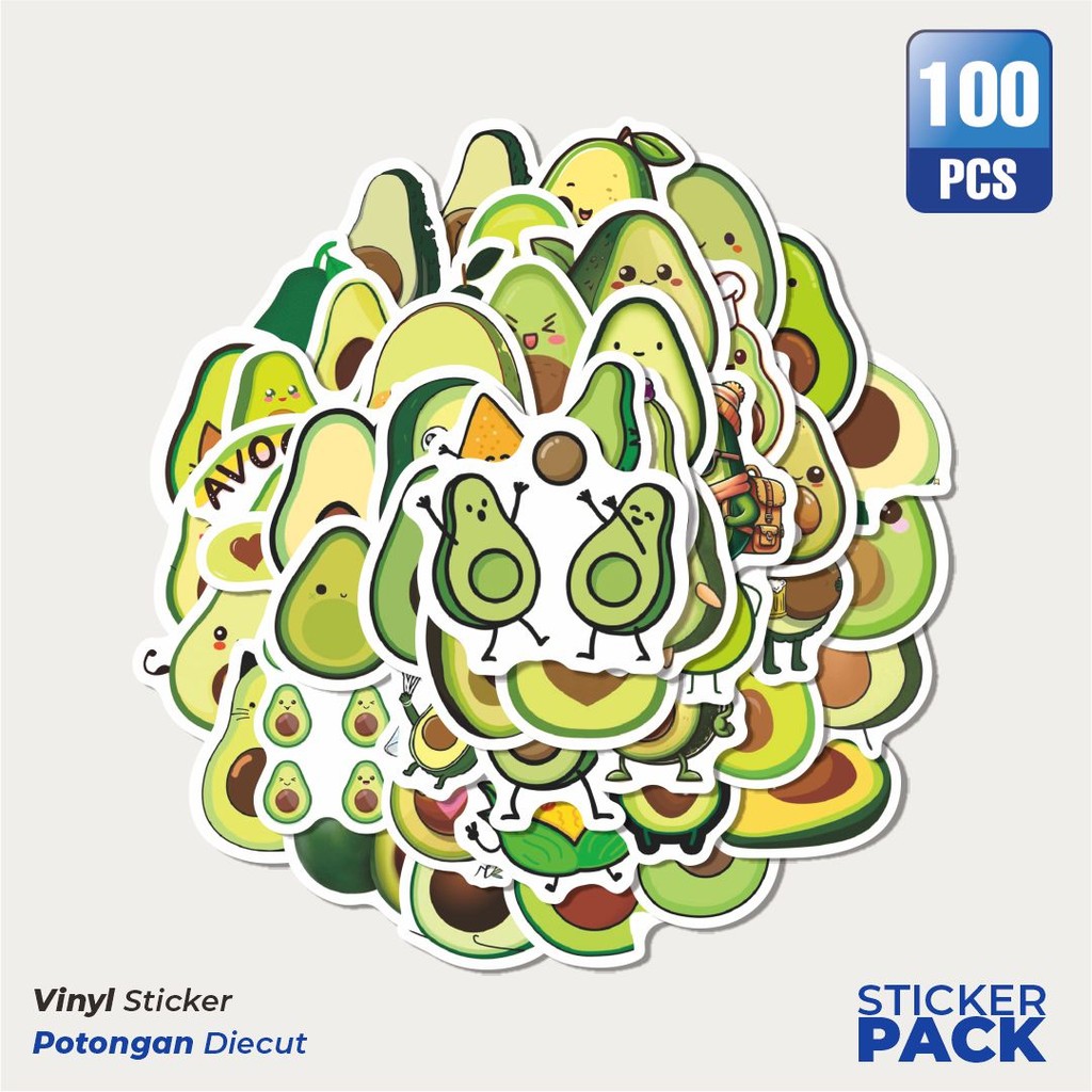 

Stiker Vinyl Stiker Buah Alpukat V1 Waterproof Aesthetic- Untuk Laptop, Motor, dan Helm - Paper Stationery Pack