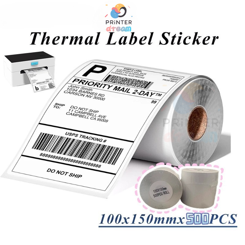 

LABEL STICKER THERMAL 100 X 150 isi 500 pcs / BARCODE 100X150 UKURAN A6 / Kertas Resi / Kertas Resi Thermal / Kertas resi thermal 100