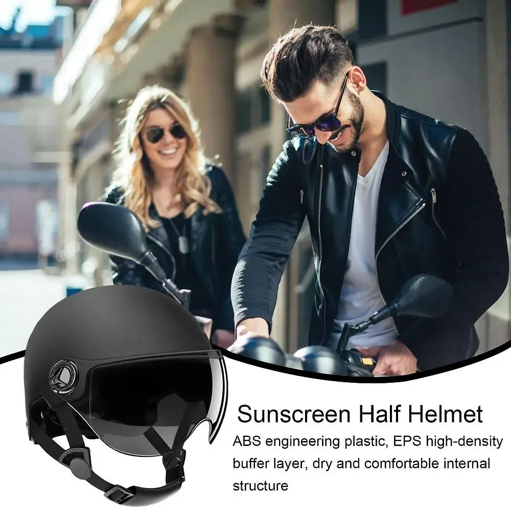 Helm Skuter Retro Motorcycle Helmet with Visor - Helm Vespa Model Retro - Helm Bogo Retro Modern - H