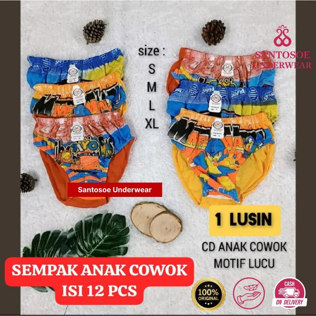 SEMPAK ANAK CELANA DALAM ANAK LAKI-LAKI MOTIF LUCU/ / SEMPAK ANAK COWOK LUSINAN