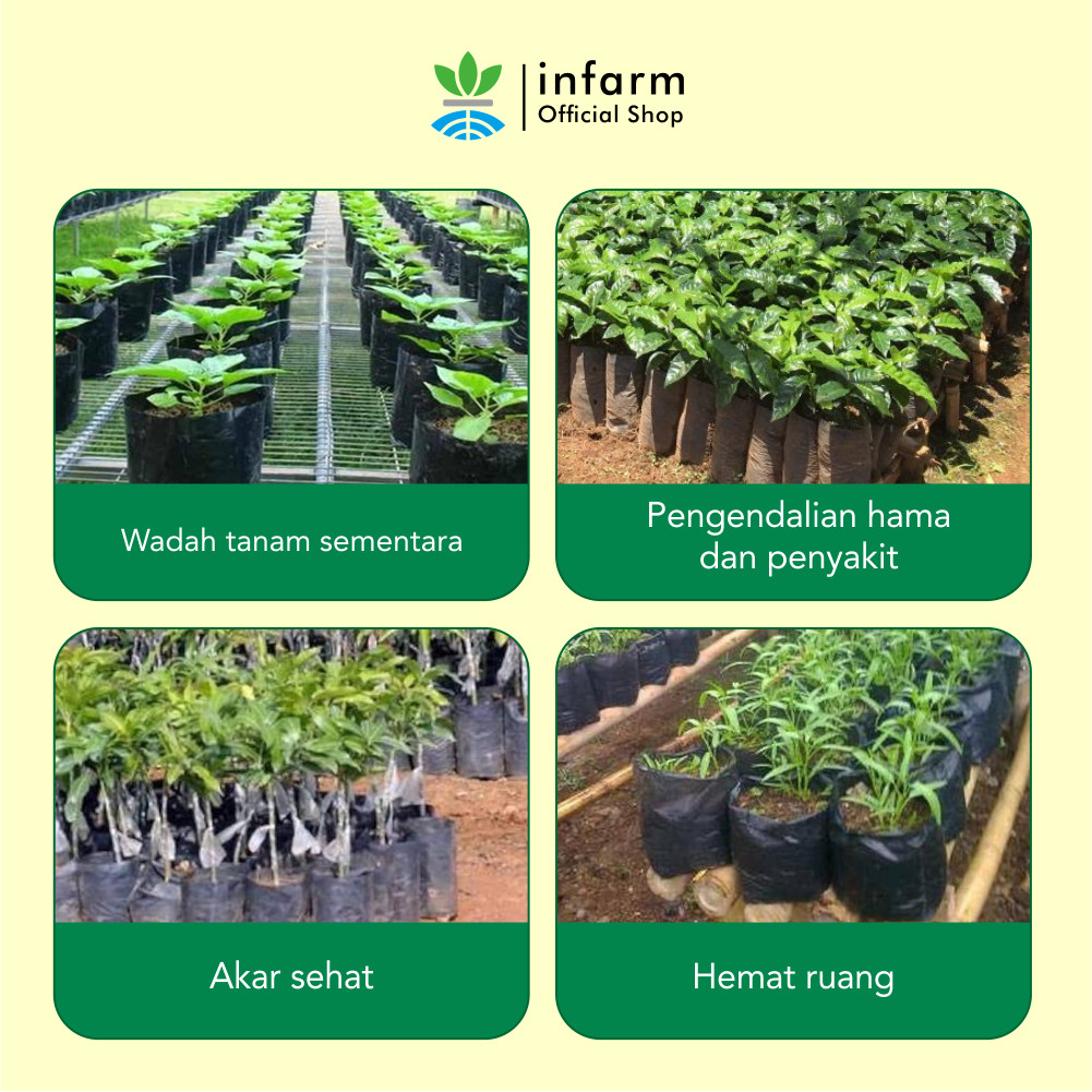 Infarm - Polybag Ukuran 25X25 Polibag 30Pcs Polybag Kuat Tebal Tidak Mudah Sobek Polybag Kuat Tebal