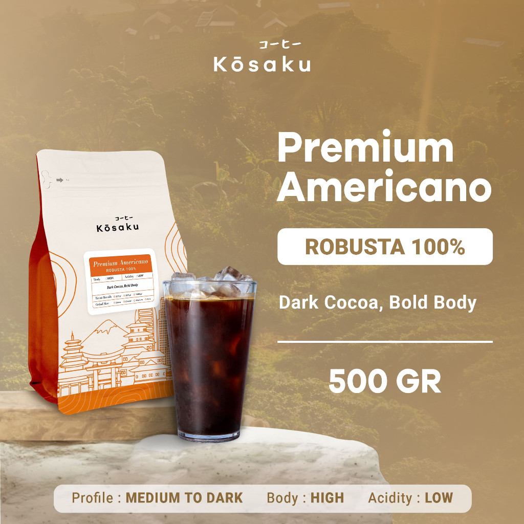 

Biji Kopi Bubuk Premium Americano House Blend Robusta Coffee Beans 500 gram – Kosaku Roaster Terlaris