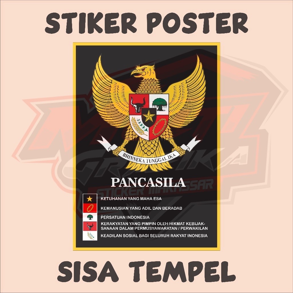 POster Garuda Pancasila hitam putih