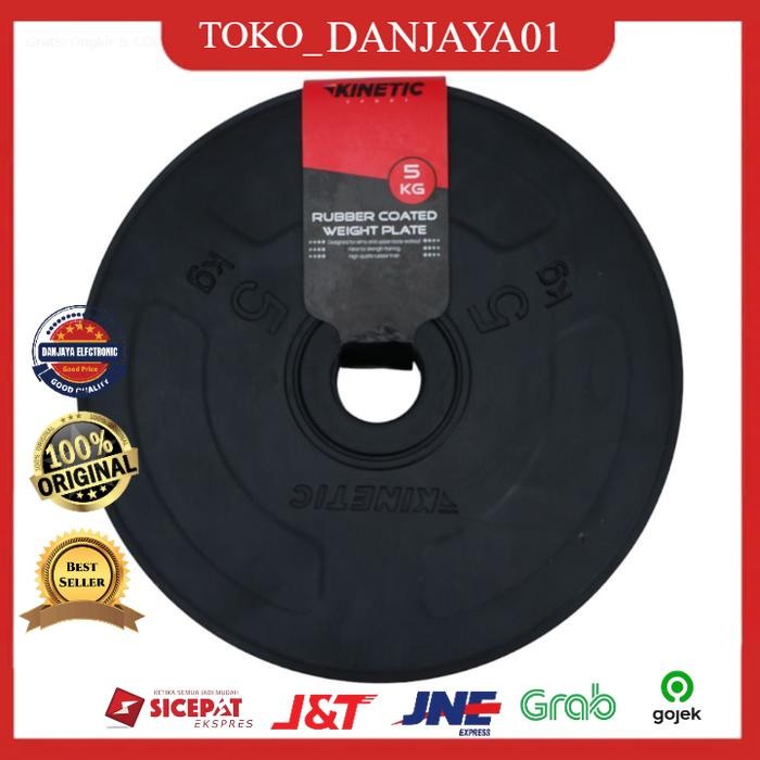 KINETIC PLAT BESI BARBEL 5 KG - HITAM