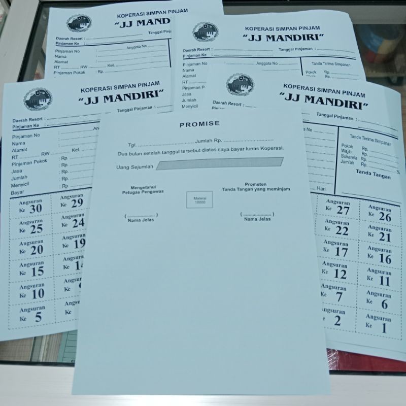 

Promise Koperasi angsuran Harian, Mingguan. Model sobek isi 100pcs Custom Nama dan Angsuran