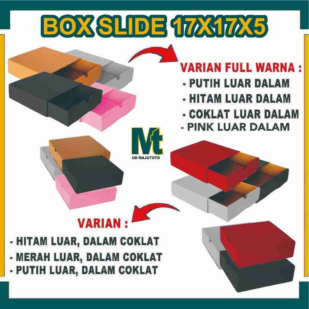

Box 17x17x5 Cm / Box Sleding / Kardus Polos / Slide Box