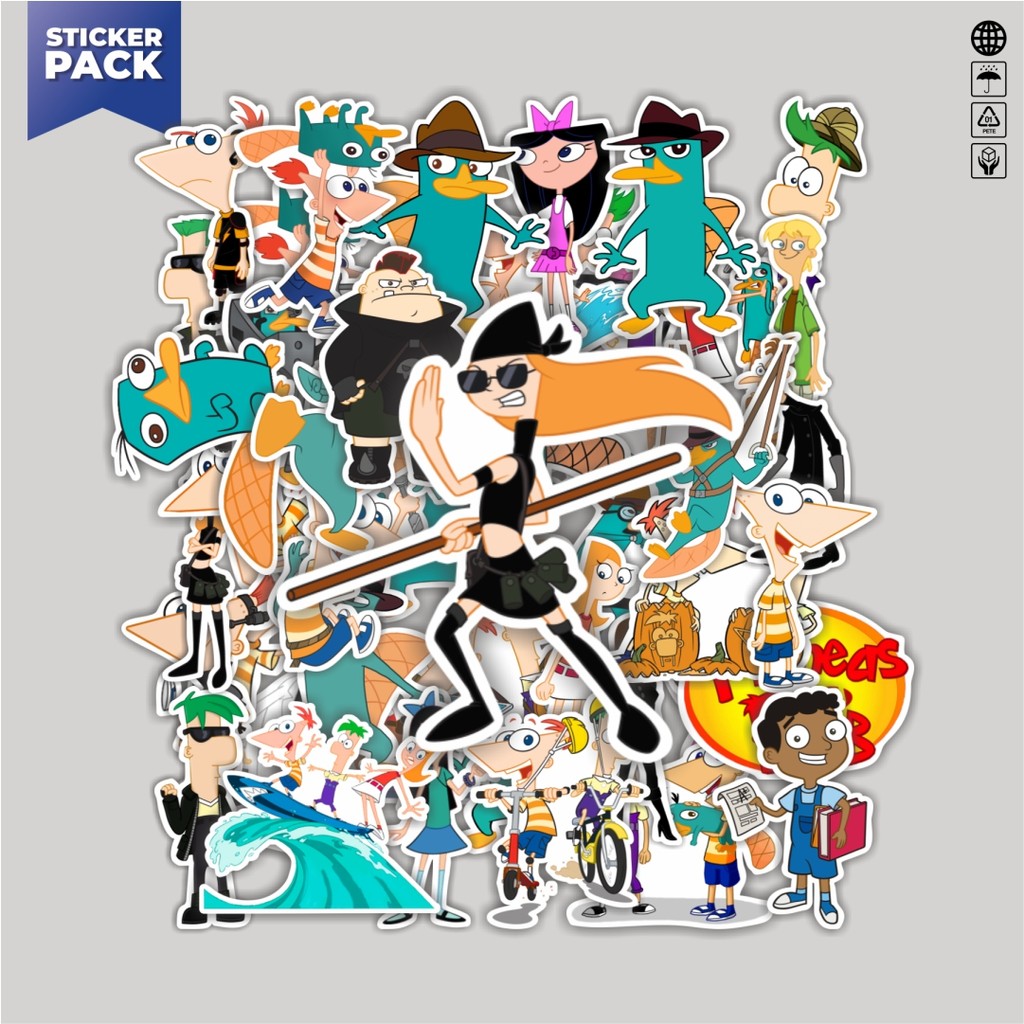 

[100PCS]Stiker Pack Stiker Kartun Phineas And Ferb Aesthetic Vinyl Anti Air Dekorasi Sticker Laptop Buku Journal Koper Helm Casing HP Gitar Helm Skateboard