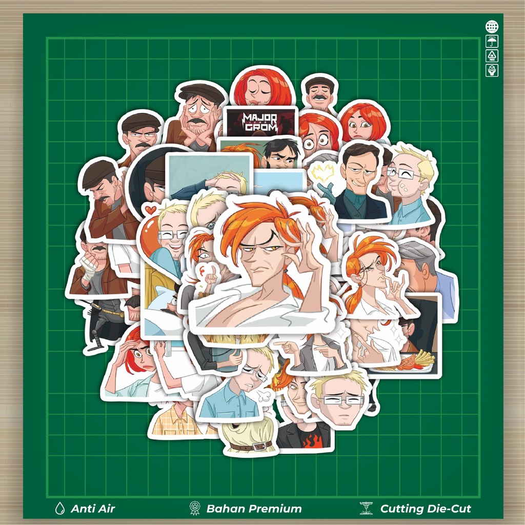

HOT 50 PCS STIKER Funny Character Major Grom The Game Stiker Fashion Cars Decal Dingin Kartu Album Custom Vinyl Anti Air- Sticker Aesthetic Buku Journal Koper Casing HP Tablet Laptop Helm Motor Botol Minum