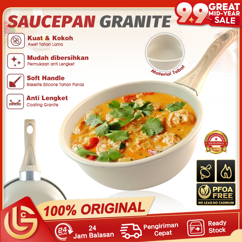 Panci Susu Granite Mini Anti Lengket Foodgrade Sauce Pan Marble Anti Lengket Panci Susu anti lengket
