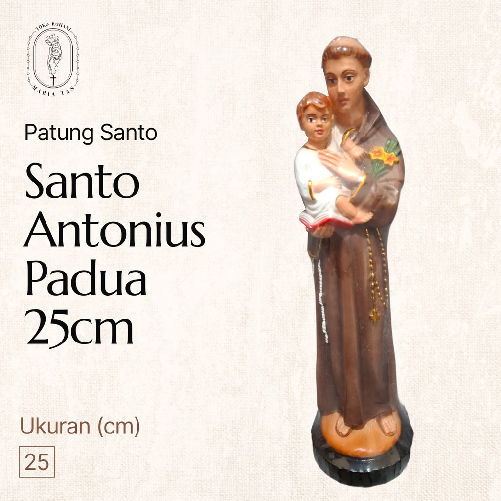 Patung Katolik Santo Antonius Padua 25cm - Patung Katolik - Patung Rohani