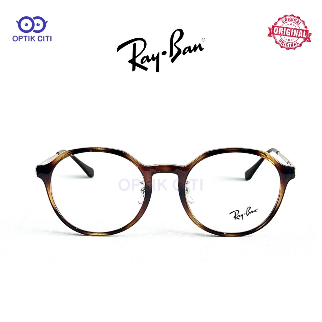 Frame Kacamata Pria Wanita Original Rayban RX 7187 D - Havana Brown Gold