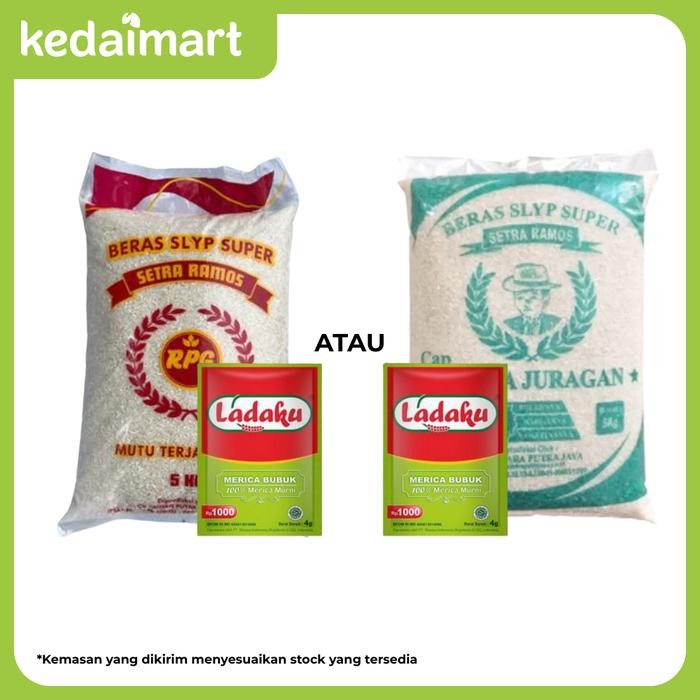 

KM Paket Beras Ramos 5 Kg dan Ladaku Merica Bubuk Pcs