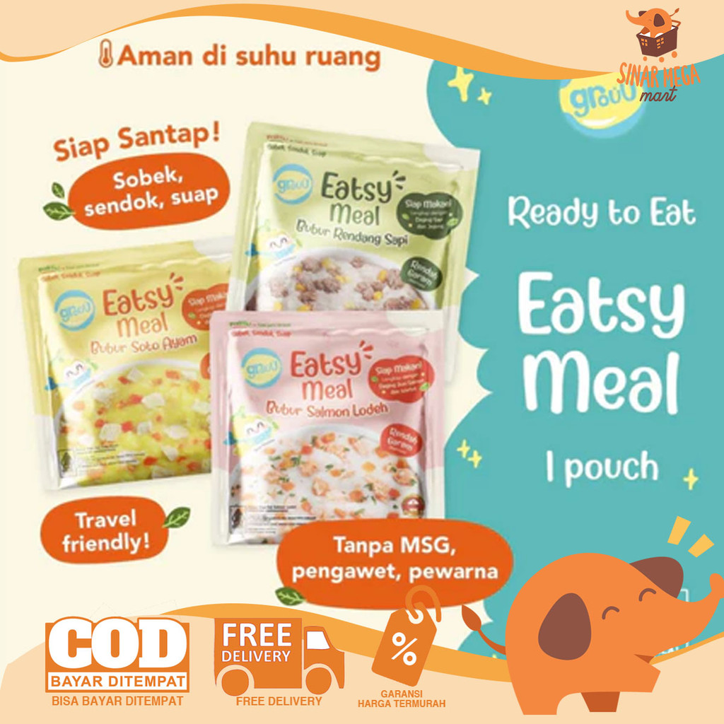 

GROUU Eatsy Meals 120gr / Bubur MPASI Bubur Instant Makanan Bayi Anak | Bubur Bayi Siap Saji