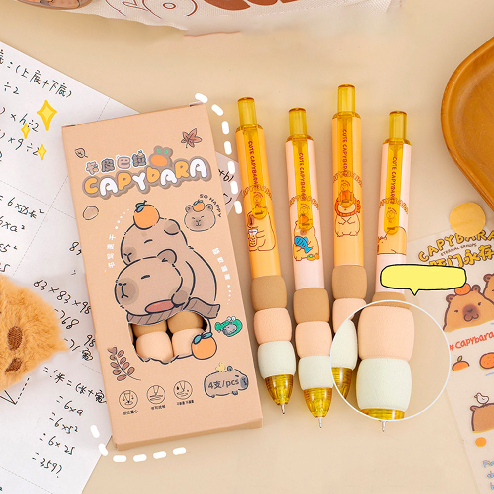 

1-4 pcs Lytwtw's Cute Pen Capybara Panda Gel Pen Press Office Gift School Supplies Stationery Kawaii Funny Pen