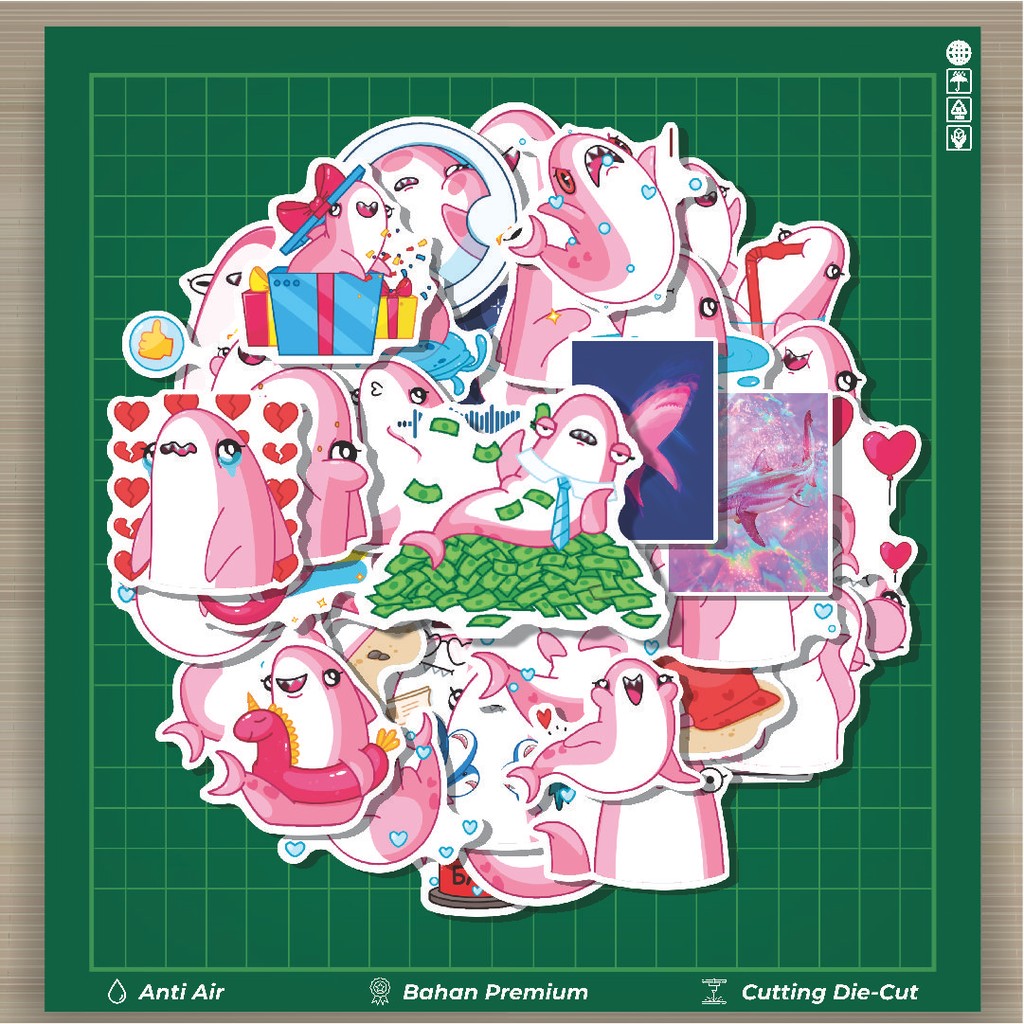 

HOT 50 PCS STIKER Stiker Animal Shark Pink Akulina [Hiu] Stiker Fashion Cars Decal Dingin Kartu Album Custom Vinyl Anti Air- Sticker Aesthetic Buku Journal Koper Casing HP Tablet Laptop Helm Motor Botol Minum