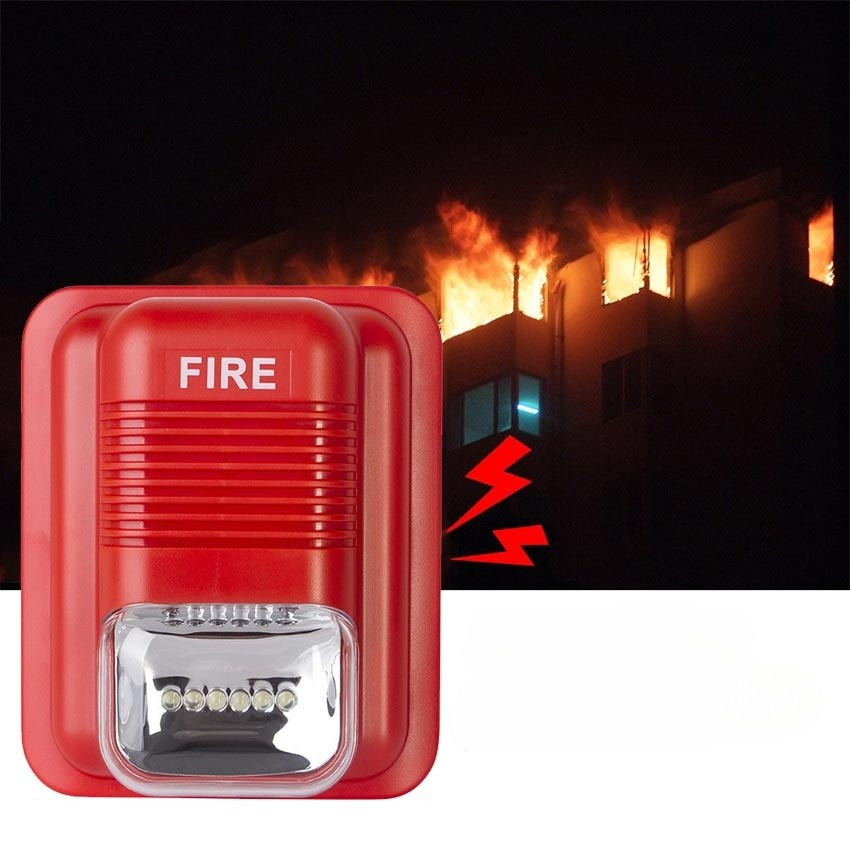 Sirine Fire Alarm Siren Horn Strobe Sound & Light Fire Alarm Warning Strobe Horn Alert