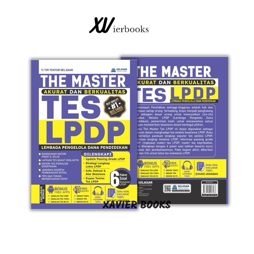 Buku THE MASTER TES LPDP - Panduan & Simulasi Soal Seleksi Beasiswa LPDP ( Selasar Media)