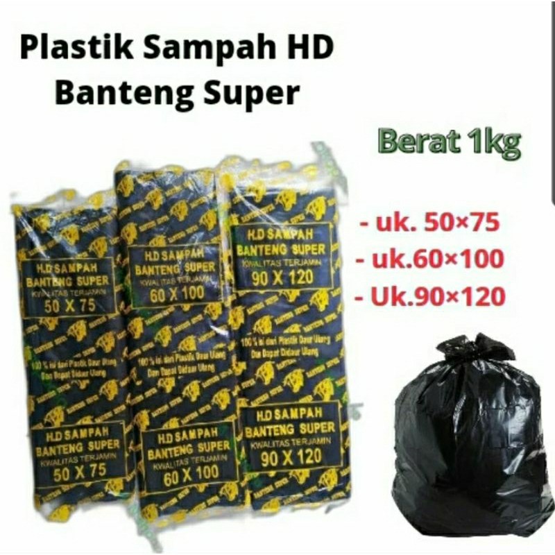 Kantong Plastik Sampah Banteng / Kantong Plastik Sampah Hitam / Plastik Sampah Hitam Tebal Banteng /
