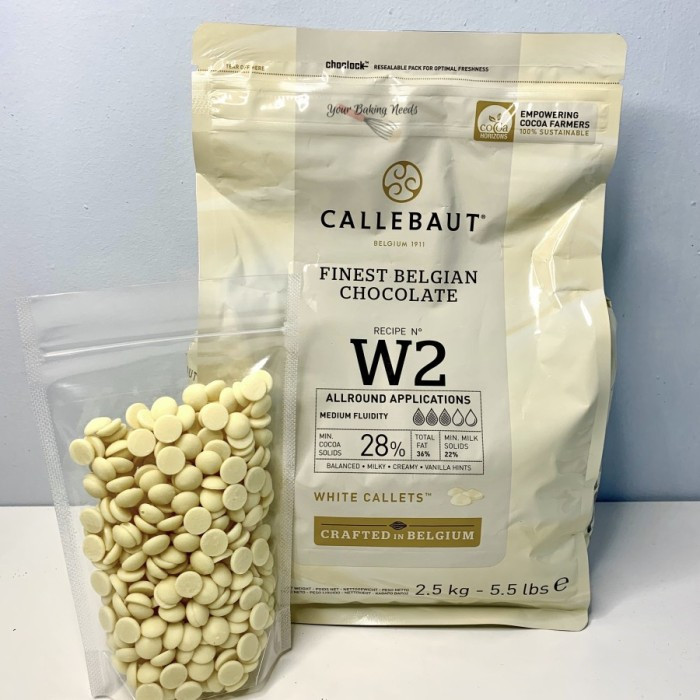 

CALLEBAUT W2 REPACK 250 GR /WHITE CHOCOLATE COUVERTURE (INSTAN ONLY)Murah