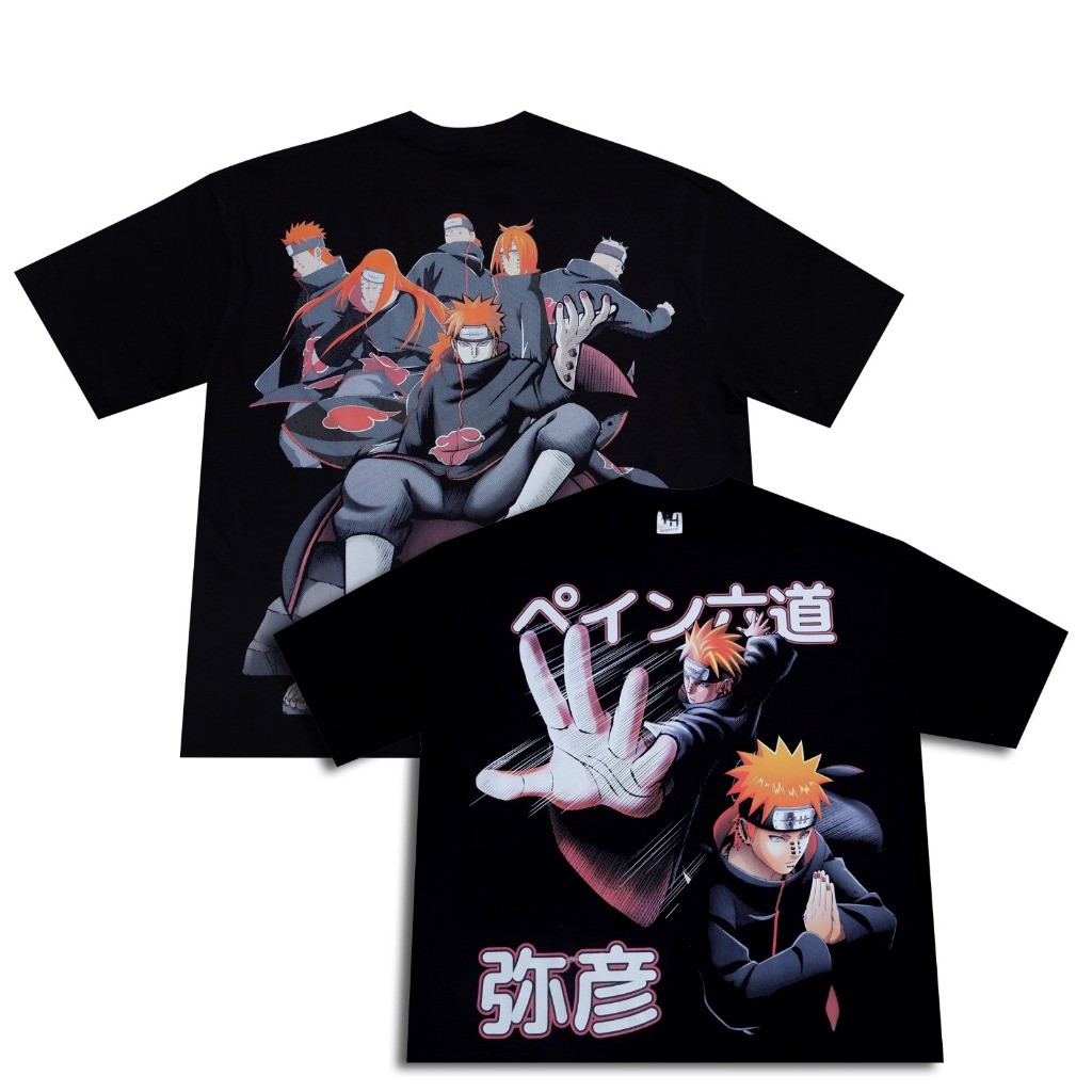 HOT Tshirt Pain Rikudo Akatsuki Naruto Kaos VIntage Bootleg Oversize