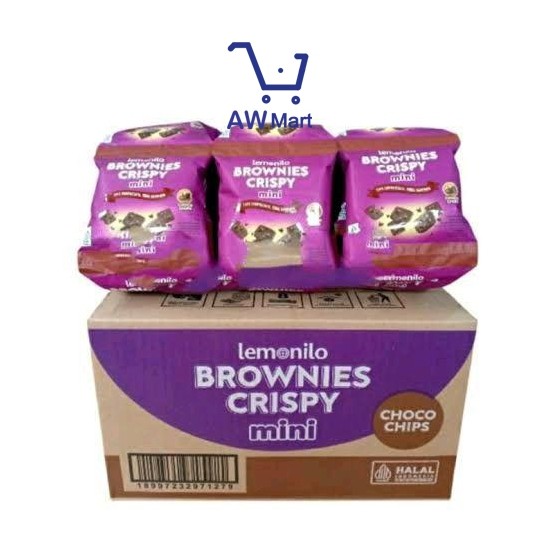 

1 DUS- Brownies Crispy Lemonilo 1 Renceng Isi 10 SACHET, 1 DUS ISI 6 RENCENG