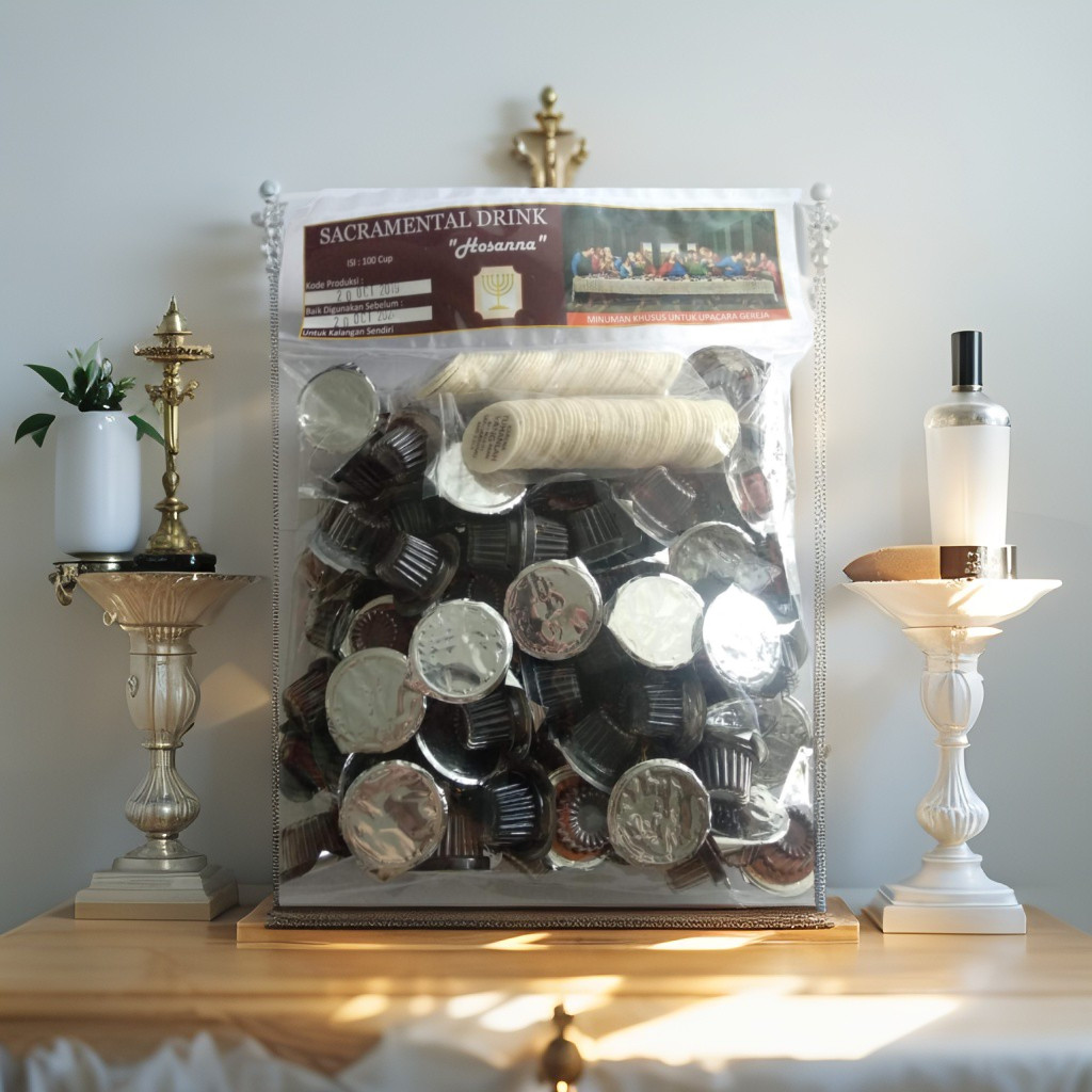 HOSTI KECIL DAN ANGGUR CUP (PAKET) / HOSTI PERJAMUAN / ANGGUR PERJAMUAN