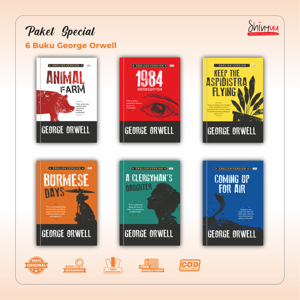 Buku Novel - Box set George Orwell Animal farm 1984 English Version