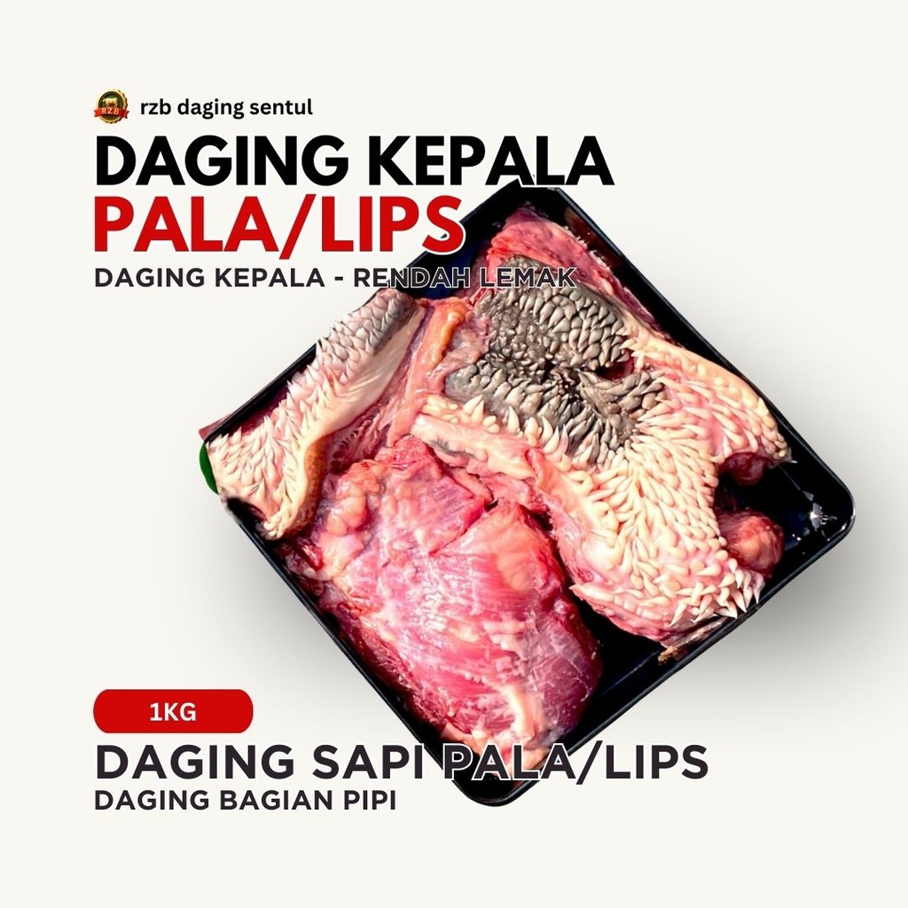 RZB | DAGING KEPALA SAPI (LIPS) 500gr | DAGING PALA PIPI