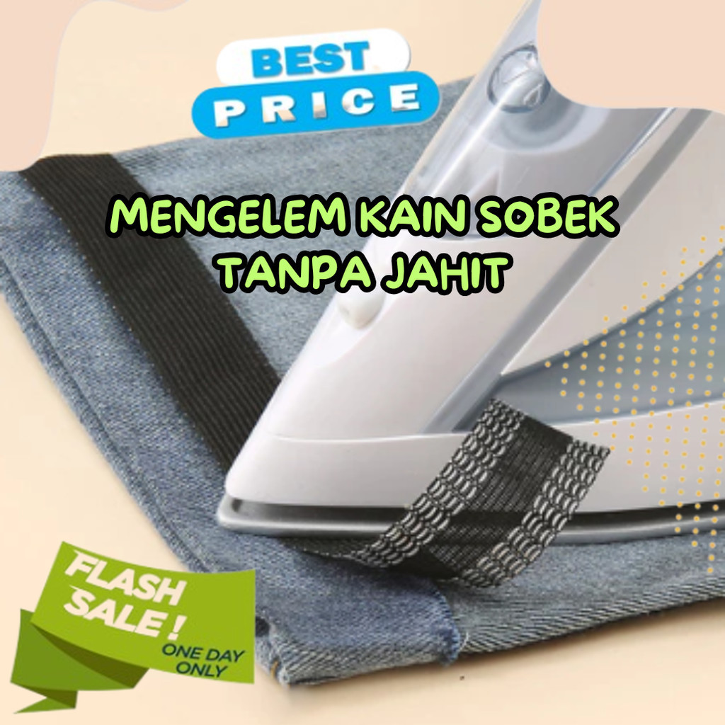 Cod Kain Penambal Jeans Sobek Kain Levis Sobek Lem Kain Tanpa Jahit Pemendek Celana Jeans