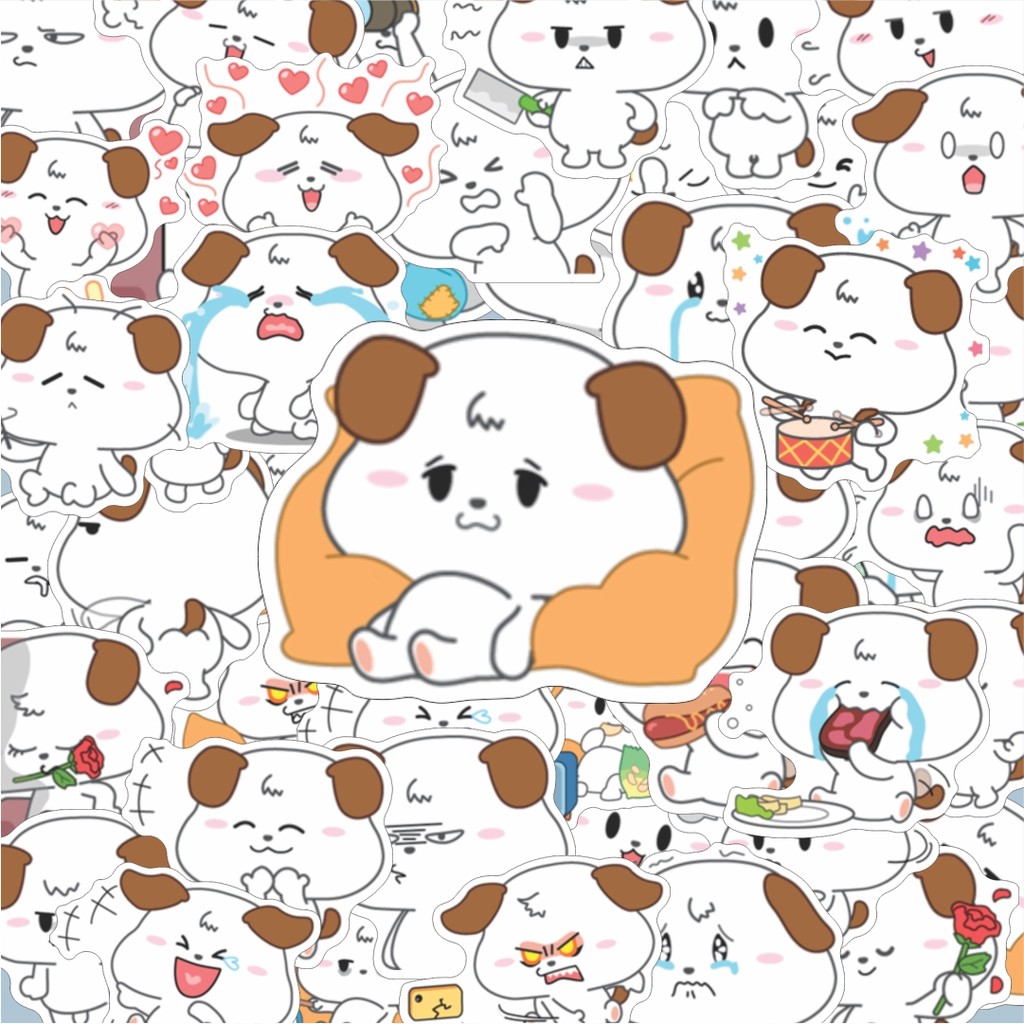 

100PCS Lucu Stiker Cocopi Puppy Stiker Aesthetic Stiker Anti Air Stikers Berperekat Waterproof sticker decal buat Motor Helm Buku Journal Koper Casing HP Laptop Botol Minum Hadiah anak