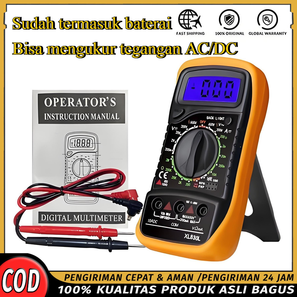 Mini Digital Multimeter XL830L AC/DC Voltage Tester LCD Digital Multitester Avometer Dengan Baterai 
