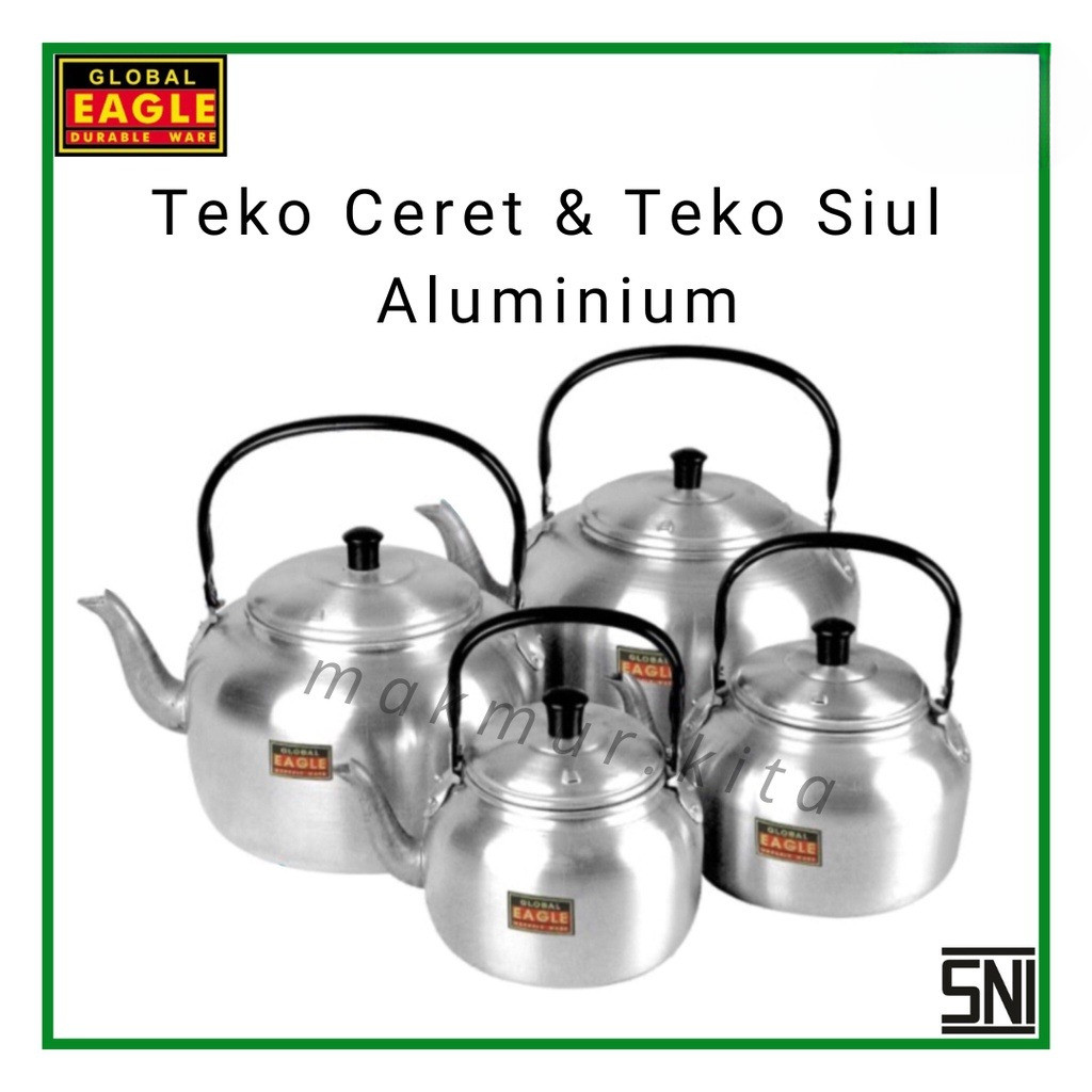 Teko Cor Ge Kettle Ketel Ceret Gagah Hitam Air Minum Teh Teko Cor Alumunium Uk 20,22,24,26,28Cm