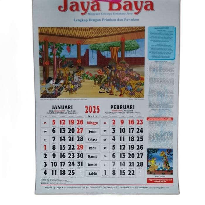 kalender 2026 primbon Jawa baya Jayabaya