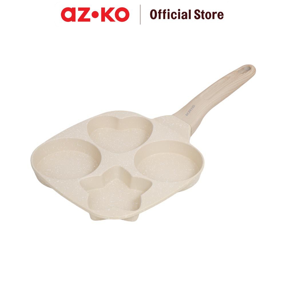 AZKO Kris Wajan Penggorengan Telur 4 Cetakan Shape Round Frypan Pan Wok Teflon Penggoreng Alat Masak