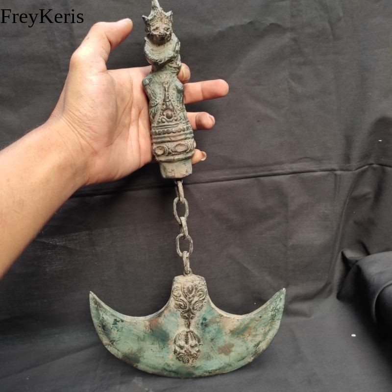 Koleksi Kapakk Majapahit Antik Bahan Perunggu Warna Hijau Lawasan Antik FR15