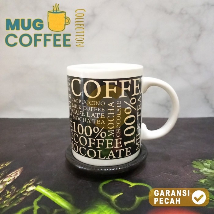 HOMECO 1pcs Mug NK Coffee Collection Mug Keramik 2in1 Tutup atau Tatakan Serbaguna 320ml
