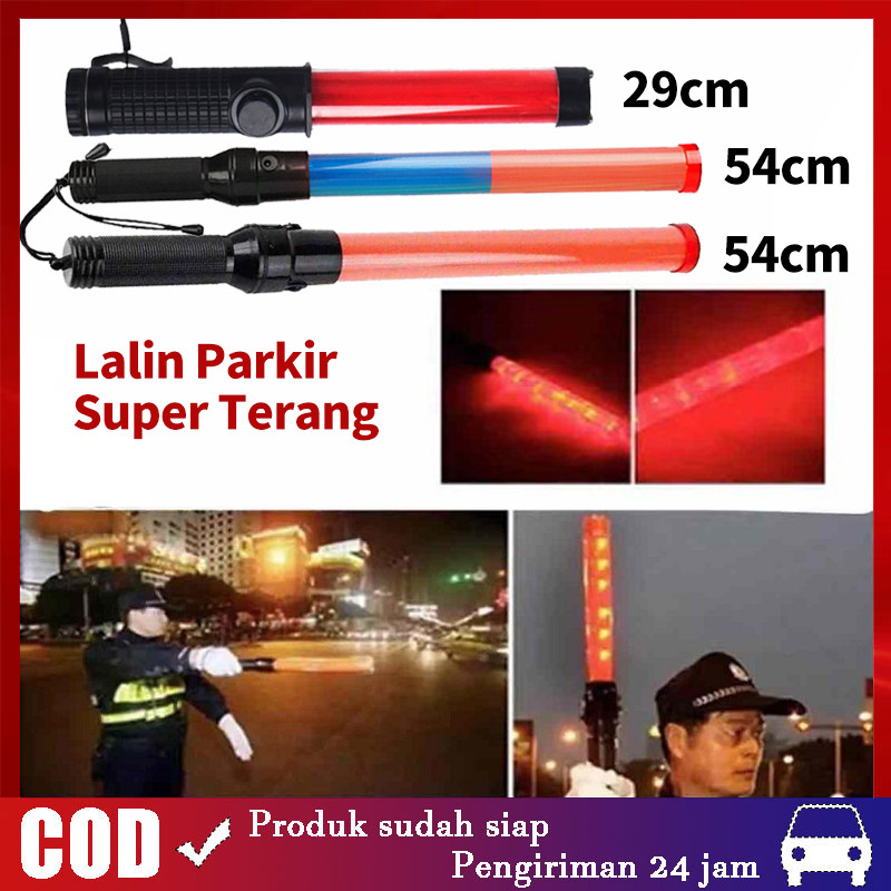 Lalin / Lalu Lintas Lampu Parkir 54CM 29CM Tongkat / Stik Panjang Polisi Charger Beterai